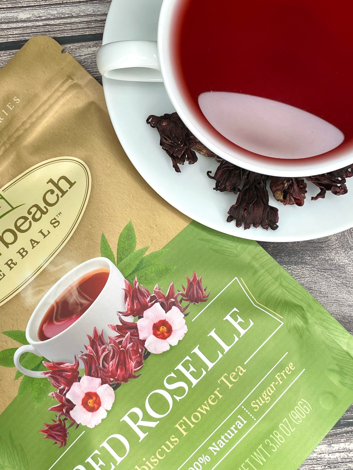 Red Roselle Hibiscus Flower Tea