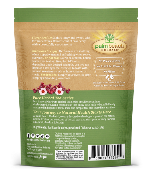 Red Roselle Hibiscus Flower Tea
